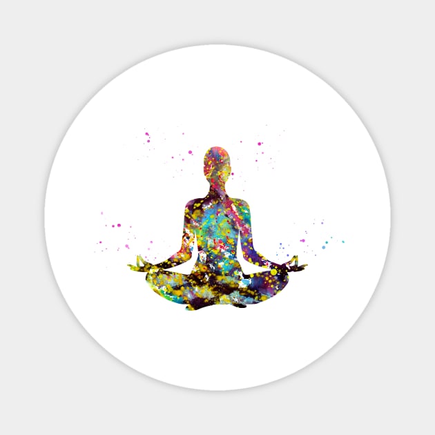 Meditating Woman Magnet by erzebeth